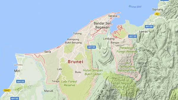 Brunei-Malaysia topography